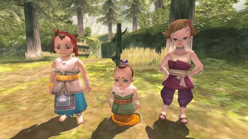 An image showing the kids of Ordon village. Specifically Beth